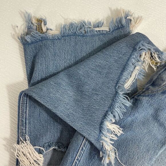 We the Free People Maggie Straight Leg Distressed Denim Women’s Sz 27 Blue Jeans - Picture 10 of 11